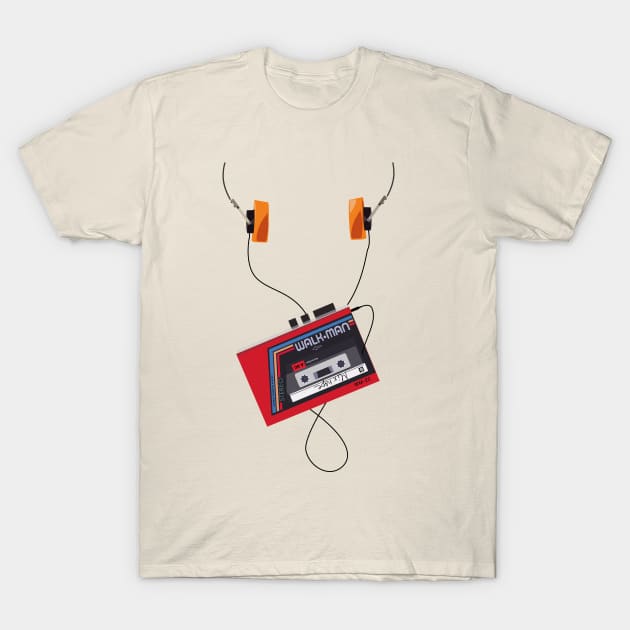 eighties Walkman with headphones T-Shirt by BOEC Gear
